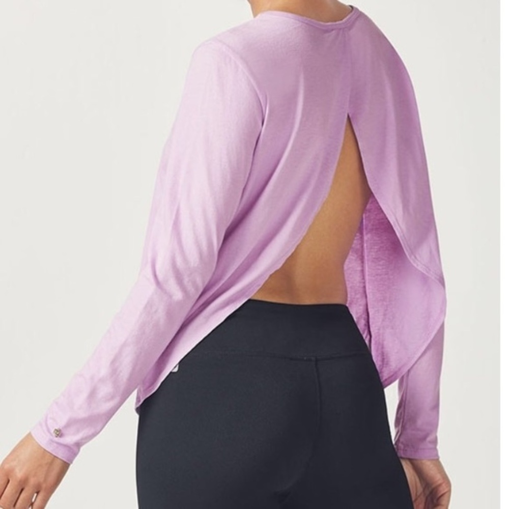 NWOT Fabletics Millie Open Back Top Lilac